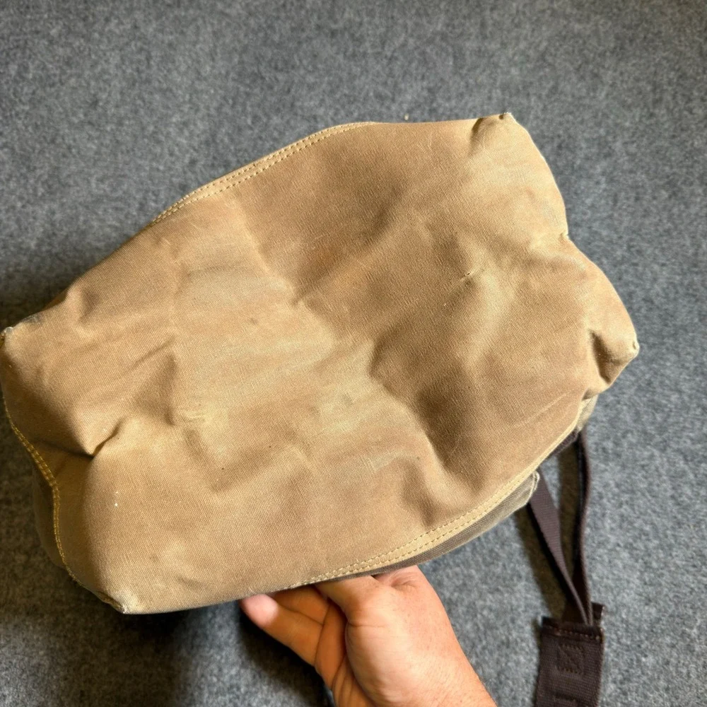 Property Of... Canvas Messenger Bag Unisex Olive Green Vintage Lightweight
